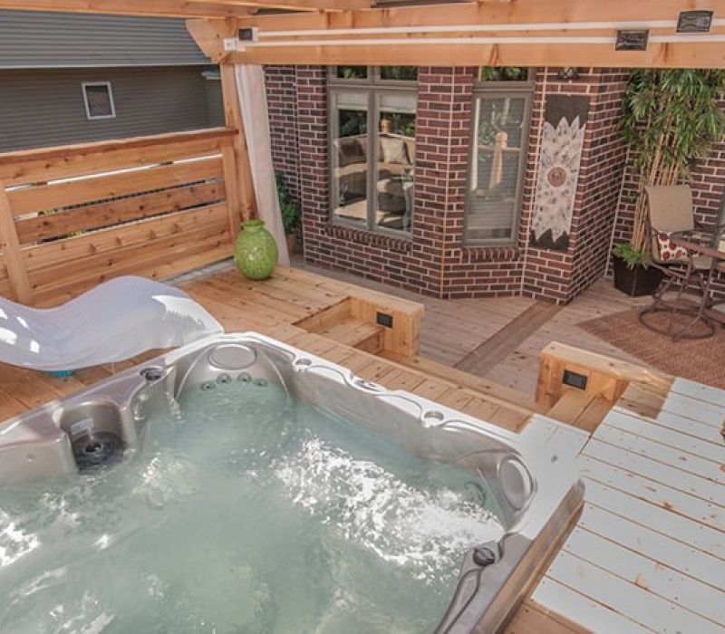 Outdoor Deck Jacuzzi Hot Tub Install Victoria Langford