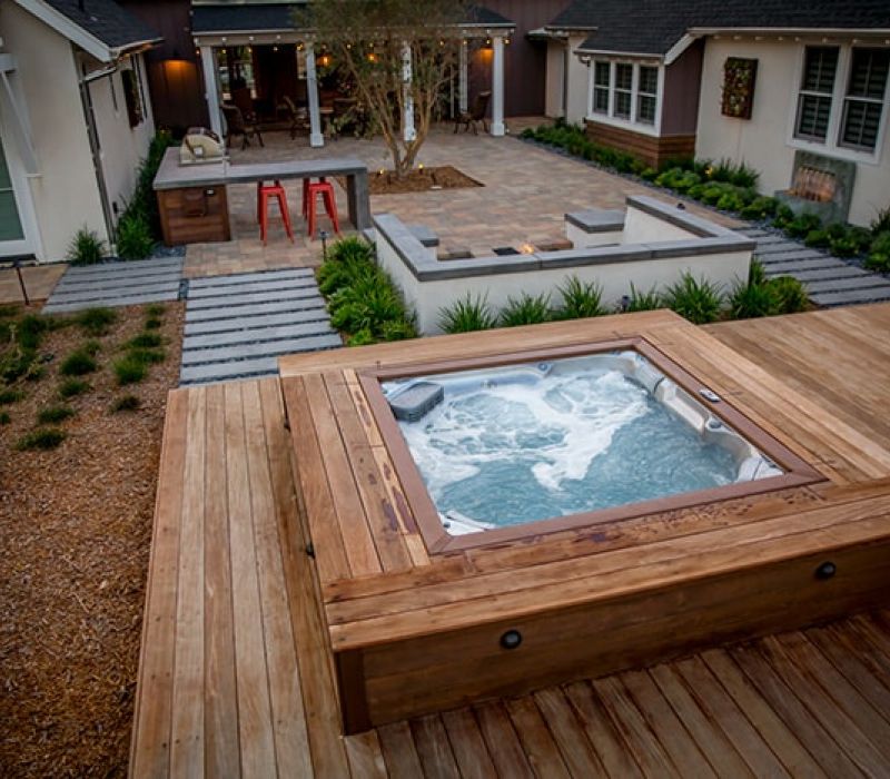 Outdoor Jacuzzi Hot Tub Installation Backyard Victoria Langford