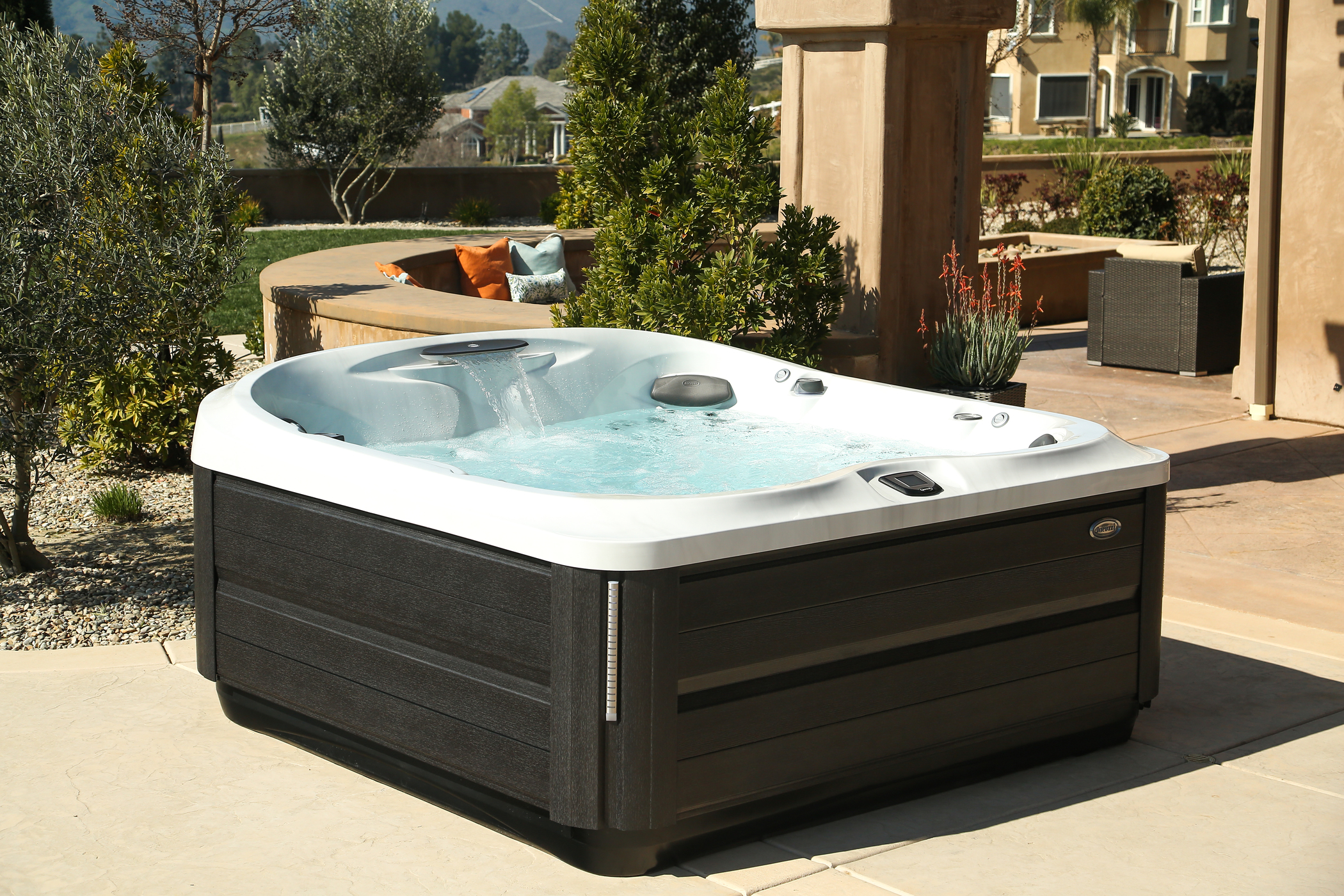 Outdoor Jacuzzi Hot Tub installation.